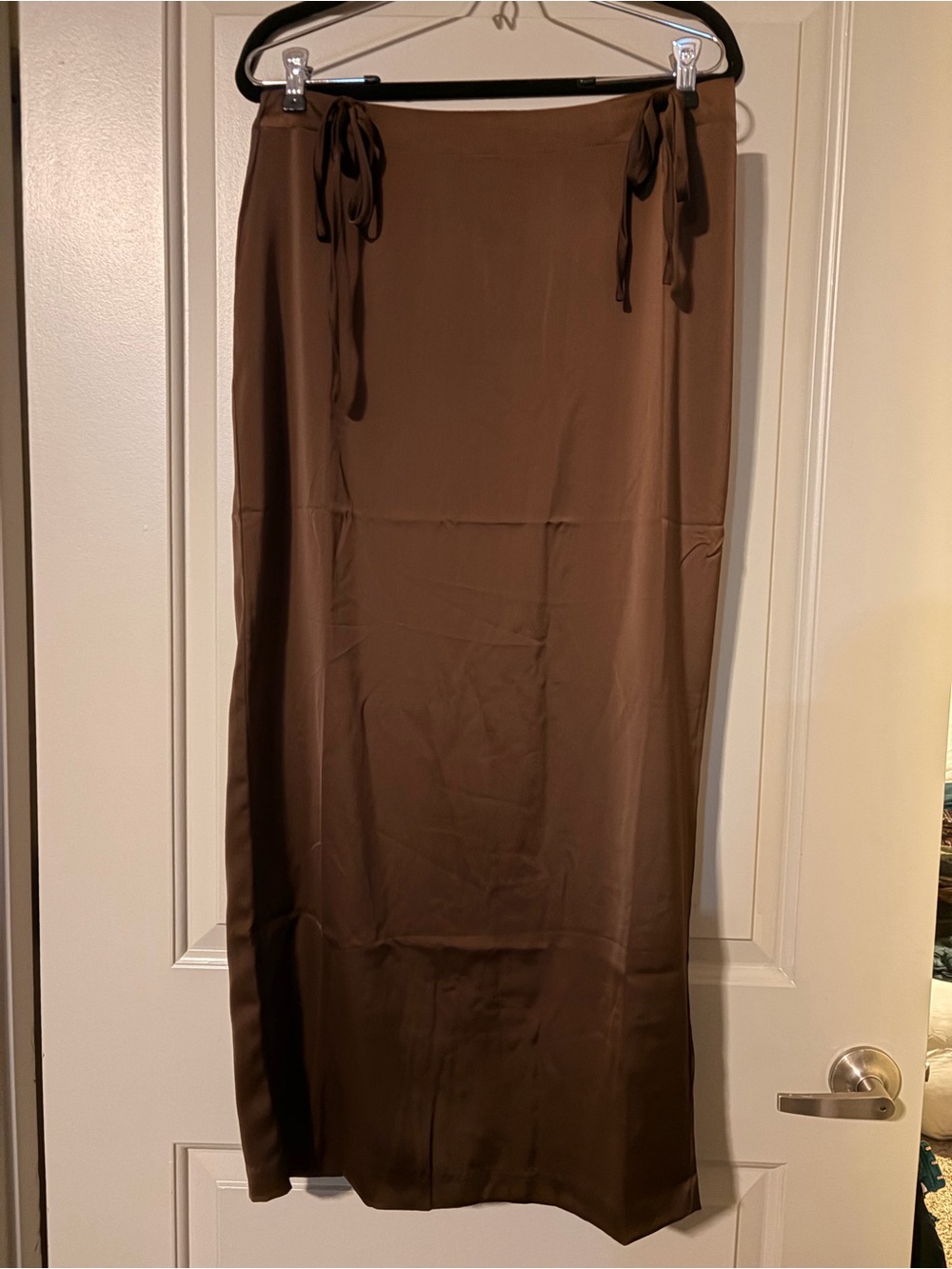 NWT Free People Rosetto Column Maxi Skirt Chocolate Brown Size 10 - Picture 7 of 8